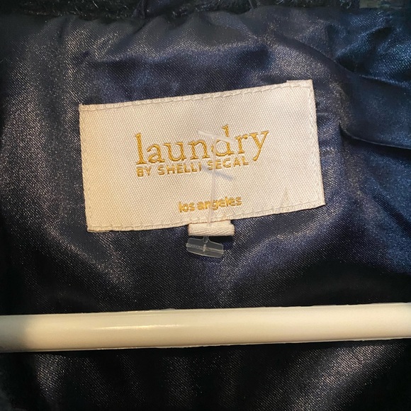 Laundry By Shelli Segal Royal Navy Blue Faux Fur Coat XL - Picture 7 of 10